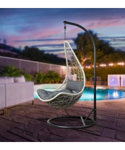 POLTRONA SOSPESA DA ESTERNO EUROGARDEN "MEZZALUNA" GRIGIO 95X125 CM