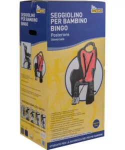 SEGGIOLINO POSTERIORE UNIVERSALE PER BICICLETTA ON BIKE "BING", PORTATA MASSIMA 22 KG