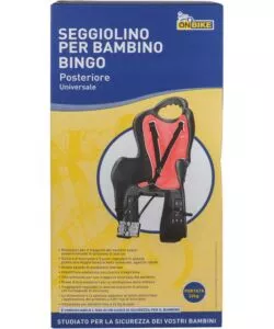 SEGGIOLINO POSTERIORE UNIVERSALE PER BICICLETTA ON BIKE "BING", PORTATA MASSIMA 22 KG