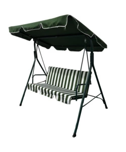 DONDOLO DA GIARDINO 3 POSTI EUROGARDEN "STRIPES" FANTASIA RIGHE VERDI 172X112X152 CM