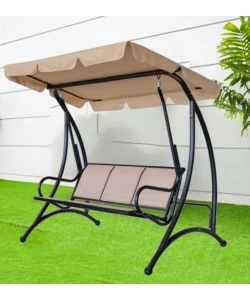 DONDOLO DA GIARDINO 3 POSTI EUROGARDEN "HAWAII" BEIGE 195X115X172 CM