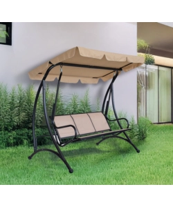 DONDOLO DA GIARDINO 3 POSTI EUROGARDEN "HAWAII" BEIGE 195X115X172 CM