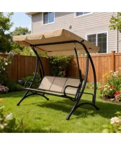 DONDOLO DA GIARDINO 3 POSTI EUROGARDEN "HAWAII" BEIGE 195X115X172 CM