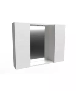 SPECCHIERA CON 2 ANTE E FARETTO LED BIANCO 81X16X60 CM