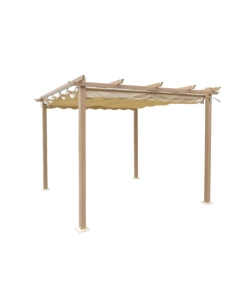 GAZEBO PERGOLA DA ESTERNO EUROGARDEN "DAIANA" IN ACCIAIO EFFETTO LEGNO 3X3 M