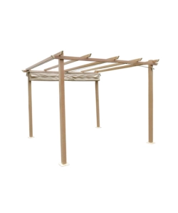 GAZEBO PERGOLA DA ESTERNO EUROGARDEN "DAIANA" IN ACCIAIO EFFETTO LEGNO 3X3 M