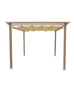 GAZEBO PERGOLA DA ESTERNO EUROGARDEN "DAIANA" IN ACCIAIO EFFETTO LEGNO 3X3 M