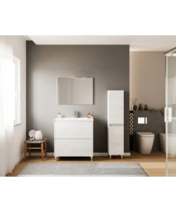 COLONNA BAGNO A TERRA "LISBONA" ROVERE BIANCO  34X36X150 CM