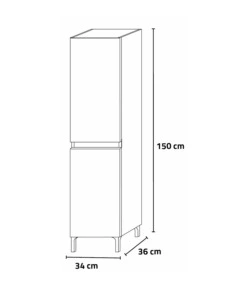 COLONNA BAGNO A TERRA "LISBONA" ROVERE BIANCO  34X36X150 CM