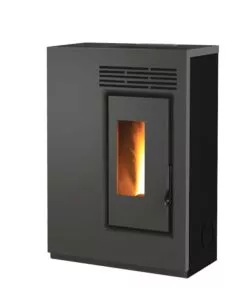 Stufa a pellet slim ventilata Caris "Fiore" nero 5,0 kW