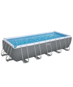 PISCINA FUORI TERRA CON STRUTTURA RETTANGOLARE BESTWAY "STEEL PRO MAX" GRIGIO CHIARO 640X274X132 CM