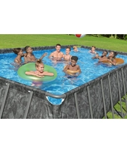 PISCINA FUORI TERRA CON STRUTTURA BESTWAY "APX 365" EFFETTO MARMO SCURO 732X366X132 CM