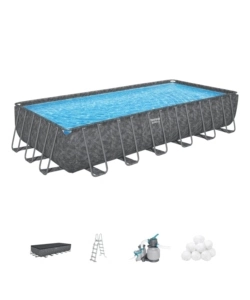 PISCINA FUORI TERRA CON STRUTTURA BESTWAY "APX 365" EFFETTO MARMO SCURO 732X366X132 CM