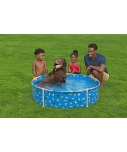 PISCINA FUORI TERRA CON STRUTTURA ROTONDA GIOCO PER CANI BESTWAY "FETCHIN' FUN" BLU 122X122X30,5 CM