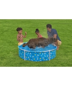 PISCINA FUORI TERRA CON STRUTTURA ROTONDA GIOCO PER CANI BESTWAY "FETCHIN' FUN" BLU 122X122X30,5 CM