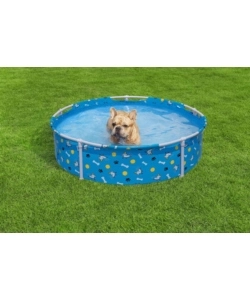 PISCINA FUORI TERRA CON STRUTTURA ROTONDA GIOCO PER CANI BESTWAY "FETCHIN' FUN" BLU 122X122X30,5 CM