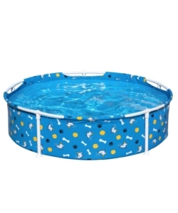 PISCINA FUORI TERRA CON STRUTTURA ROTONDA GIOCO PER CANI BESTWAY "FETCHIN' FUN" BLU 122X122X30,5 CM