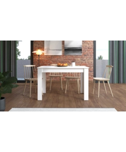 TAVOLO ALLUNGABILE BELLAHOME BIANCO LUCIDO, 120-160X80X76,2 CM