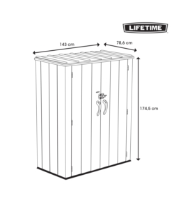 ARMADIO DA ESTERNO LIFETIME IN RESINA GRIGIO 143X78,6X174,5 CM