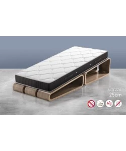 KIT RETE A DOGHE WIRELESS DORMIR CON MATERASSO E GUANCIALE IN MEMORY 190X80 CM