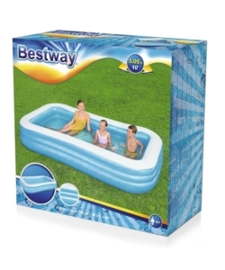 PISCINA GONFIABILE RETTANGOLARE A 3 ANELLI PER BAMBINI BESTWAY 305X183X56 CM