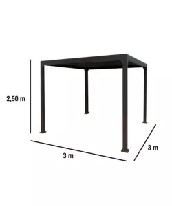 PERGOLA BIOCLIMATICA DA ESTERNO EUROGARDEN "ERA" IN ALLUMINIO E ACCIAIO ANTRACITE 3X3 M