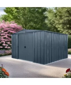 CASETTA DA GIARDINO HABRITA "SPACEMAKER APEX" IN ACCIAIO ZINCATO ANTRACITE 313,1X297,2X197,8 CM