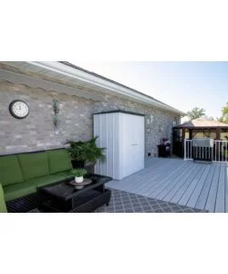 CASETTA DA GIARDINO HABRITA "SPACEMAKER PATIO" IN ACCIAIO ZINCATO GRIGIO 171,5X99,7X188,6 CM