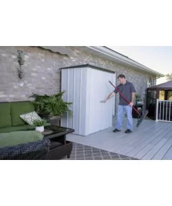 CASETTA DA GIARDINO HABRITA "SPACEMAKER PATIO" IN ACCIAIO ZINCATO GRIGIO 171,5X99,7X188,6 CM