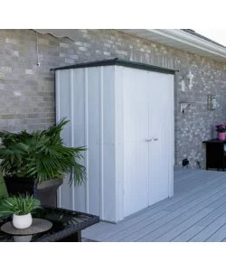 CASETTA DA GIARDINO HABRITA "SPACEMAKER PATIO" IN ACCIAIO ZINCATO GRIGIO 171,5X99,7X188,6 CM