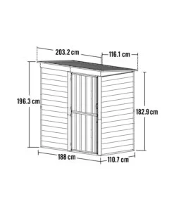 CASETTA DA GIARDINO HABRITA "SPACEMAKER SHED" IN ACCIAIO ZINCATO ANTRACITE E PANNA 203,2X161,1X196,4 CM
