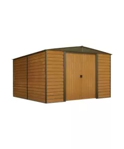 CASETTA DA GIARDINO HABRITA "ARROW WOODRIDGE" IN ACCIAIO ZINCATO EFFETTO LEGNO 313,1X370,2X208,6 CM