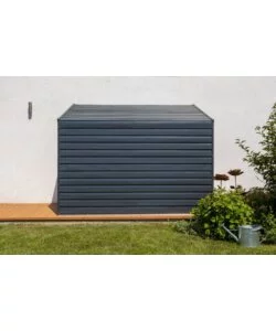 CASETTA DA GIARDINO ADDOSSATA HABRITA "ARROW YARDSAVER" IN ACCIAIO ZINCATO ANTRACITE 124,5X202,6X208,3 CM
