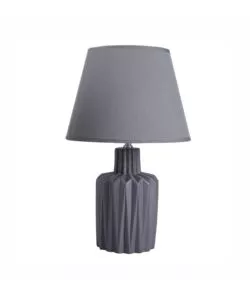 LAMPADA DA TAVOLO "VULCANO" IN CERAMICA GRIGIA E14
