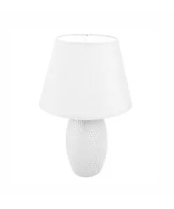 LAMPADA DA TAVOLO "COTTAGE" IN CERAMICA BIANCA E14