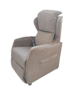POLTRONA "JOLLY 2" CON RECLINER E ALZATA ELETTRICA IN TESSUTO MATTONE, 75X85X108 CM