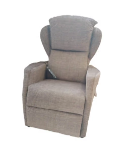 POLTRONA "JOLLY 2" CON RECLINER E ALZATA ELETTRICA IN TESSUTO MATTONE, 75X85X108 CM