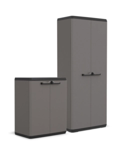 SET ARMADIO IN RESINA "PIù" ALTO E BASSO, 68X39X166/83 CM