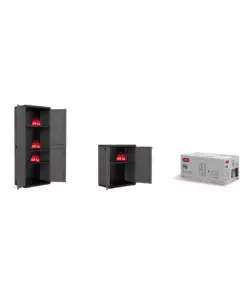 SET ARMADIO IN RESINA "PIù" ALTO E BASSO, 68X39X166/83 CM