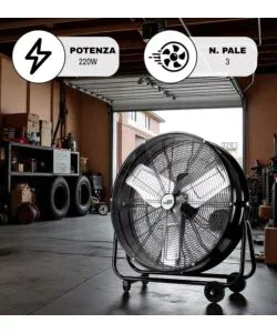 VENTILATORE DA APPOGGIO EASY SYSTEM NERO 220W