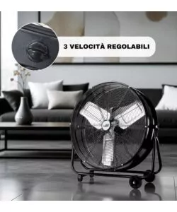 VENTILATORE DA APPOGGIO EASY SYSTEM NERO 220W