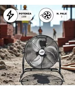 VENTILATORE DA APPOGGIO EASY SYSTEM NERO 130W