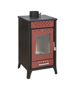 STUFA A LEGNA DIVINA FIRE "OLGA" ROSSO 15 KW