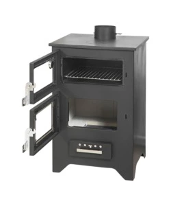 STUFA A LEGNA CON FORNO DIVINA FIRE "SILVIA" NERO 14,6 KW