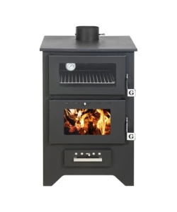 STUFA A LEGNA CON FORNO DIVINA FIRE "SILVIA" NERO 14,6 KW