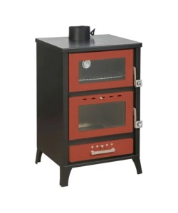 STUFA A LEGNA CON FORNO DIVINA FIRE "MARIKA" ROSSO 22 KW