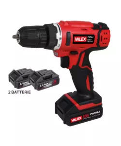 KIT VALIGETTA TRAPANO AVVITATORE A BATTERIA VALEX "FAMILY-TECH 218" 2 BATTERIE 18V 0,80AH