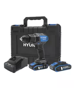 KIT VALIGETTA TRAPANO A PERCUSSIONE A BATTERIA HYUNDAI 60 NM 2 BATTERIE 20V 2AH E CARICABATTERIE - COD. 25856