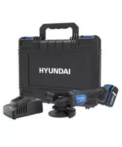 KIT VALIGETTA SMERIGLIATRICE ANGOLARE A BATTERIA HYUNDAI DISCO 125 MM 20V 4AH E CARICABATTERIE - COD. 25859