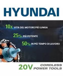 LUCIDATRICE ORBITALE A BATTERIA HYUNDAI DIAMETRO 240 MM 20V, SOLO CORPO MACCHINA - COD. 25893